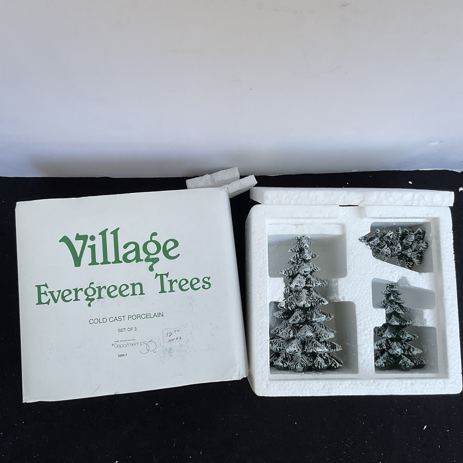 Dept. 56 Village Accessories Snowy Evergreen Trees – Set of 3 • 5105-1