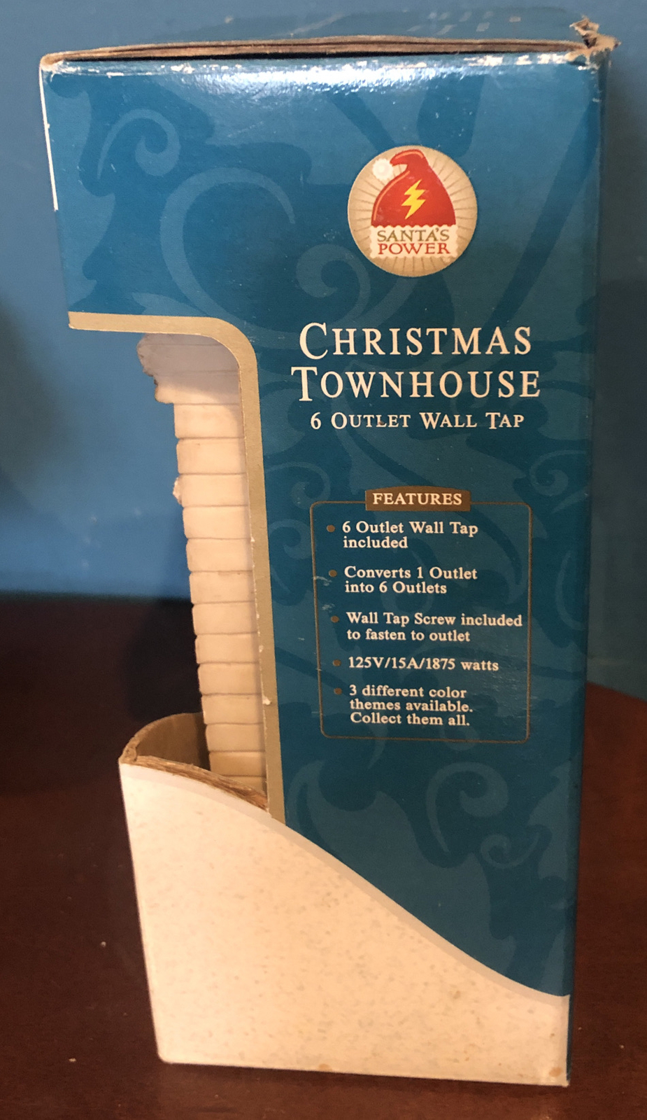 New SANTA’S POWER 6 Outlet Wall Tap Christmas Townhouse