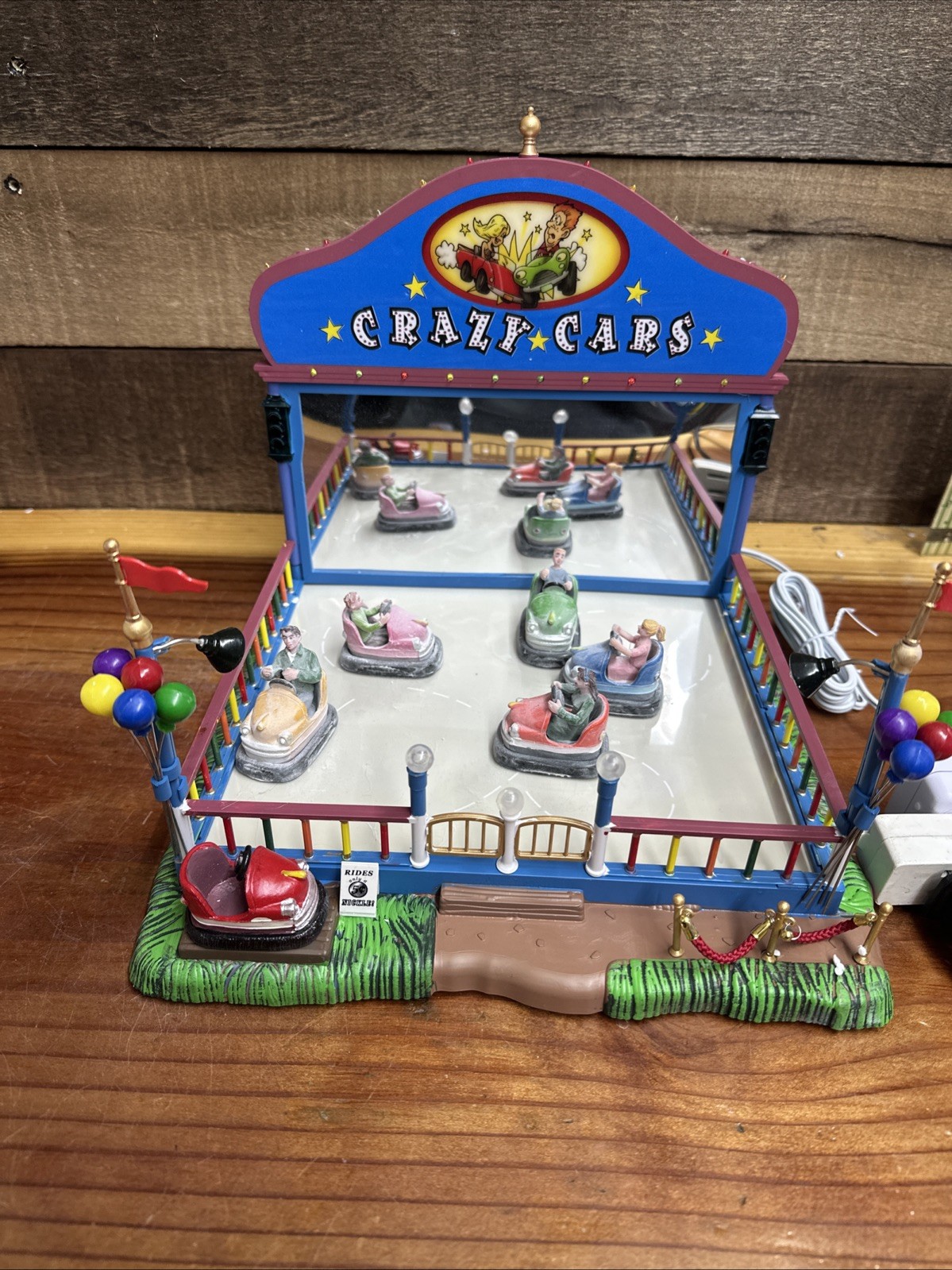 LEMAX CRAZY CARS Holiday Village Carnival-in Box Not Working B