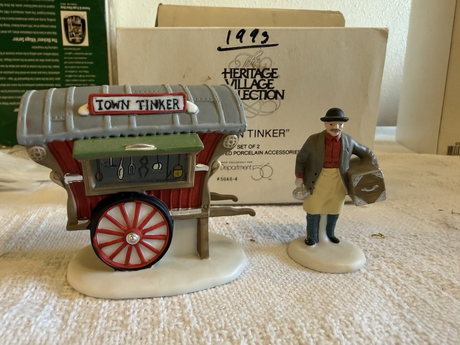 Dept 56 Heritage Village Town Tinker 2-Piece Set #5646-4