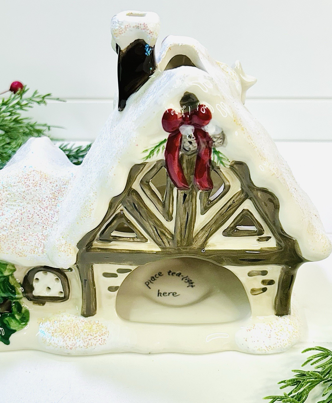 Christmas Candle House Blue Sky Clayworks Angel Tree Inn Reindeer Village 2012