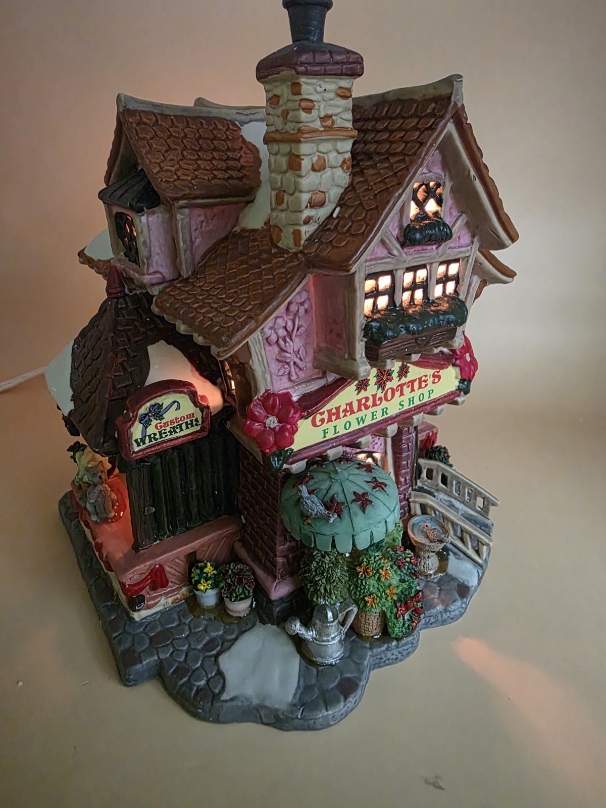 Lemax Coventry Cove Charlotte’s Flower Shop 2003 Porcelain Lighted House In Box