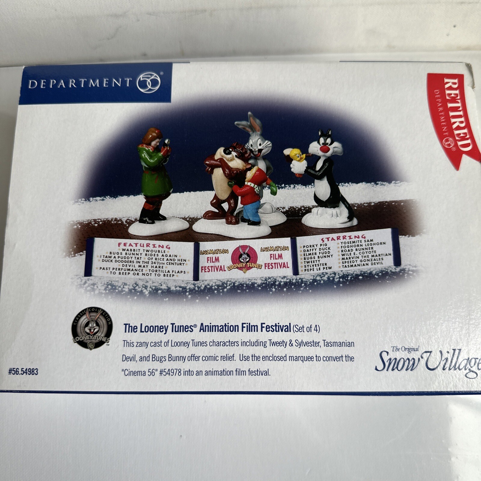 Dept 56 Looney Tunes Film Festival 54983 Snow Village Christmas Bugs Bunny Toy