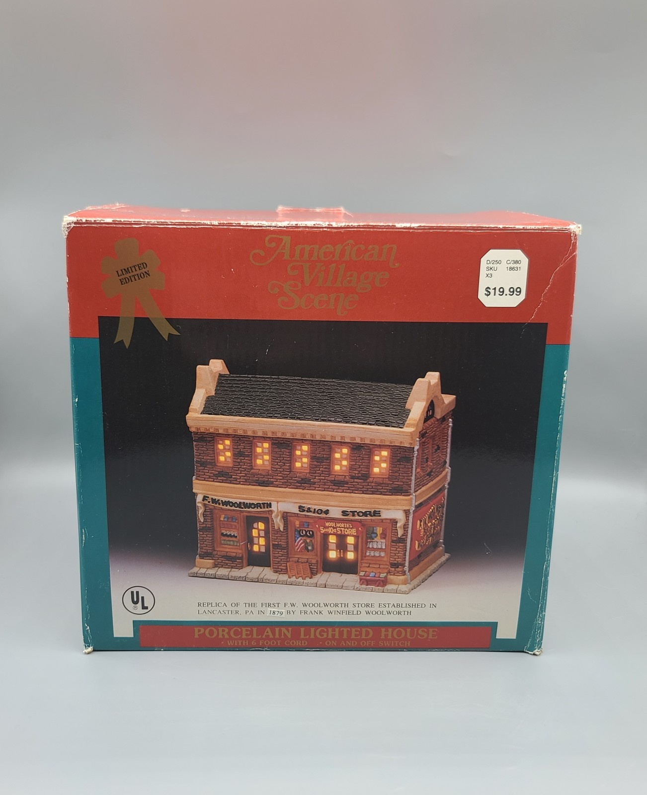 American Village Scene The First Woolworth Five and Dime Store Lighted Porcelain