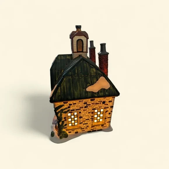 Festive Holiday Village Blacksmith House with Light