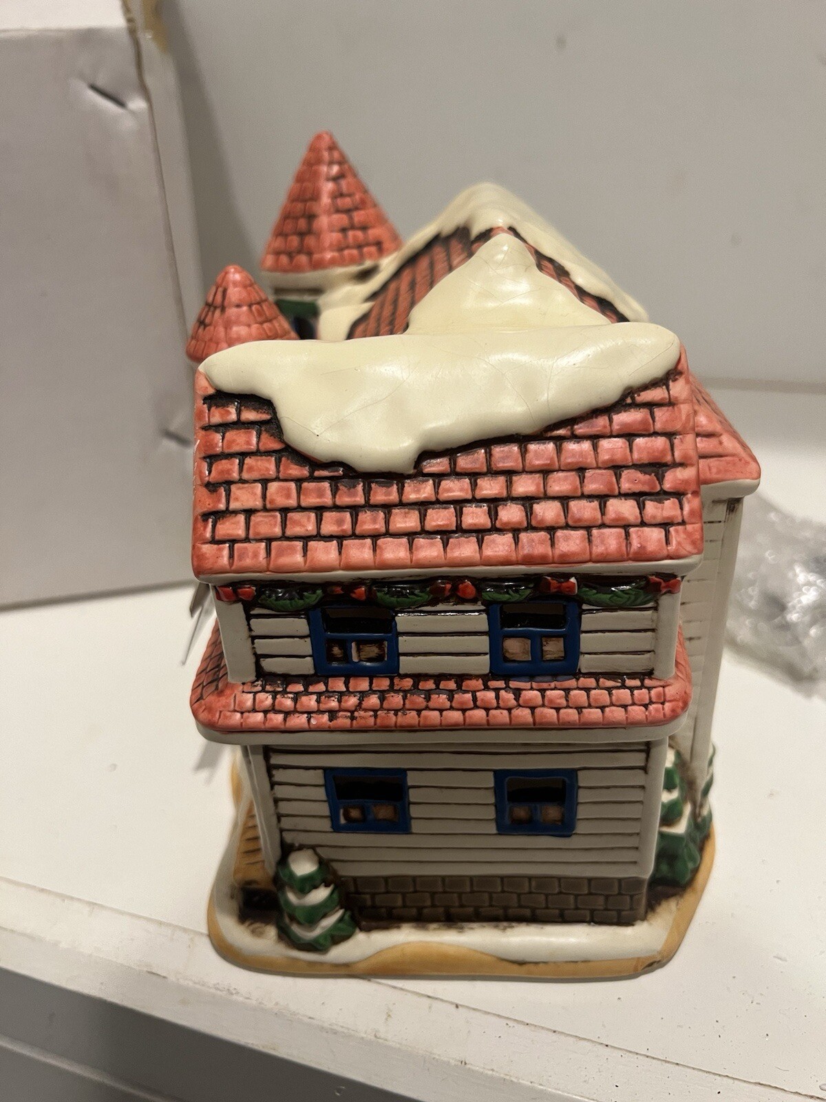 Lefton China Byron Wood The Victoria Village Houses Hand painted 1989 07735