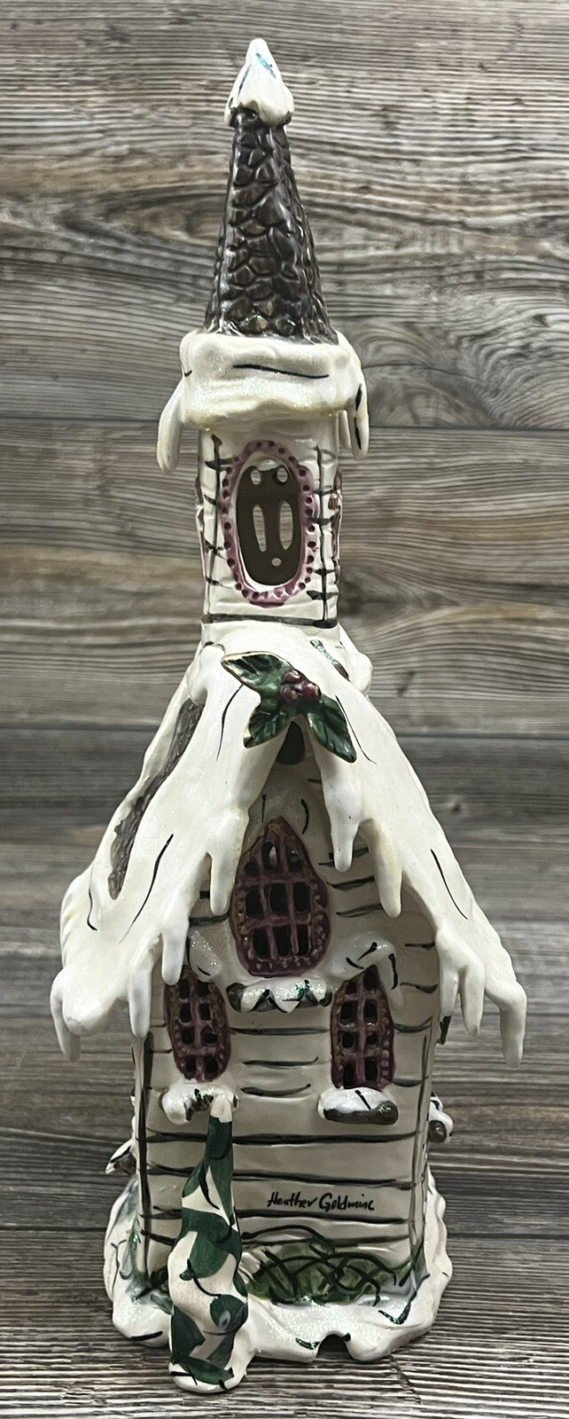 Blue Sky Corp 2001 Come All Ye Faithful CHURCH Tealight Heather Goldminc 13.5″