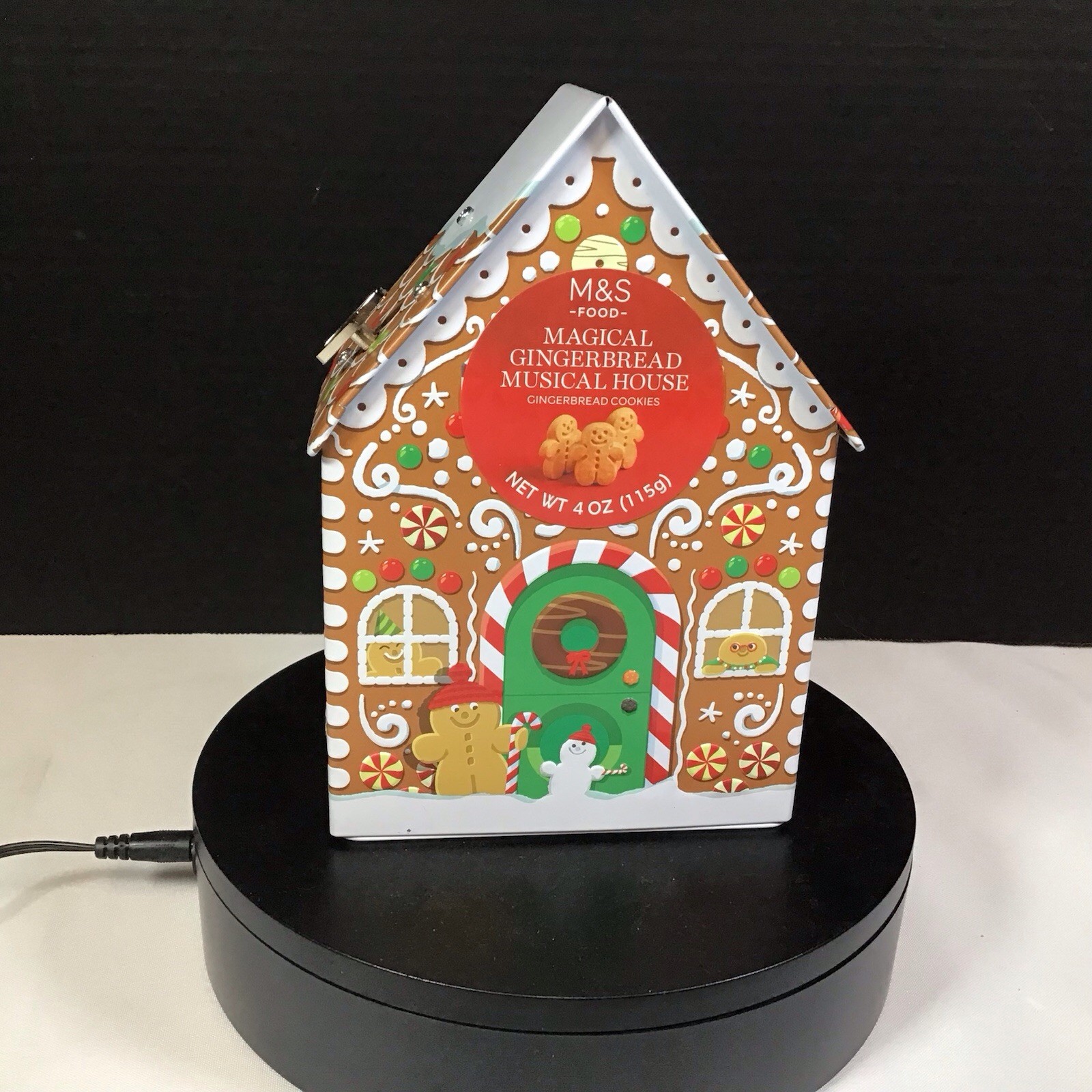 Marks And Spencer M&S Wind Up Musical Gingerbread House Tin Box Only