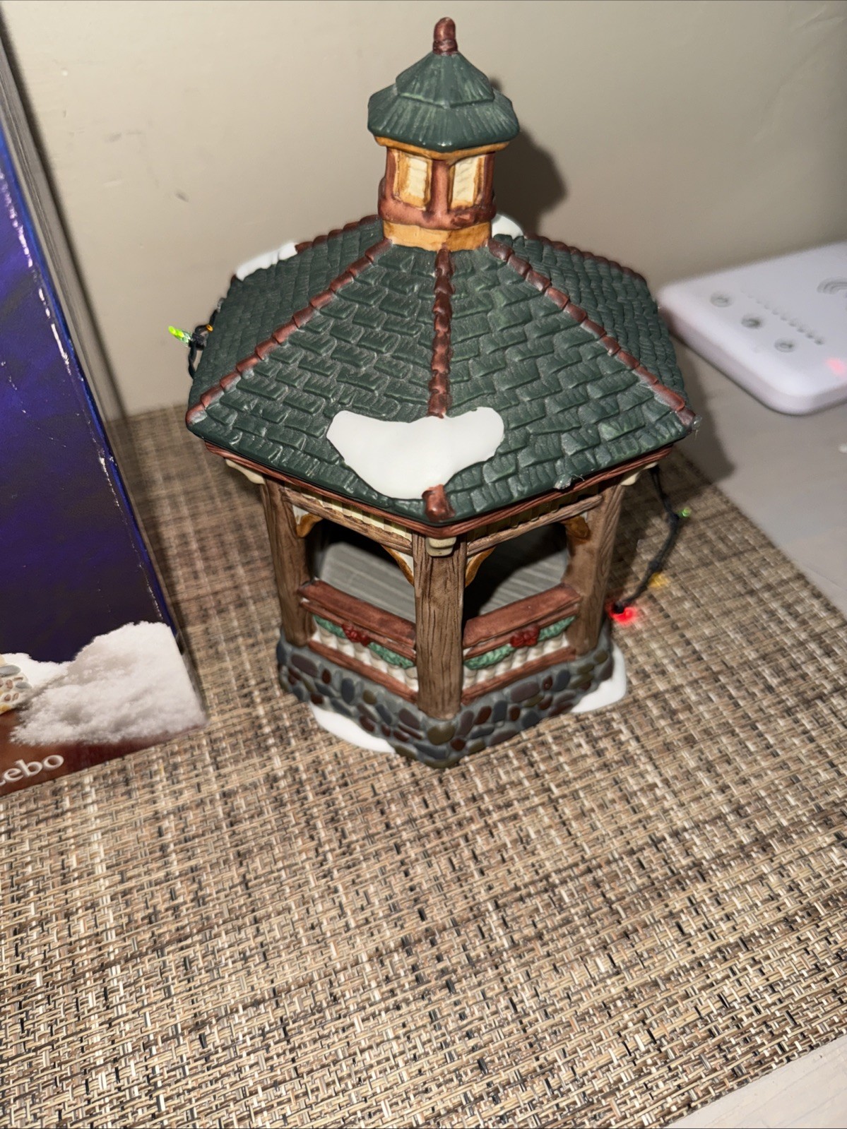 Holiday Time Vintage Christmas Village Porcelain Gazebo 7” Tall