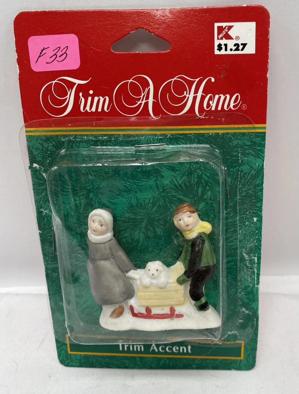 Dickens Collectables Christmas Village Accessory KIDS PET FIGURINE Dollhouse F33