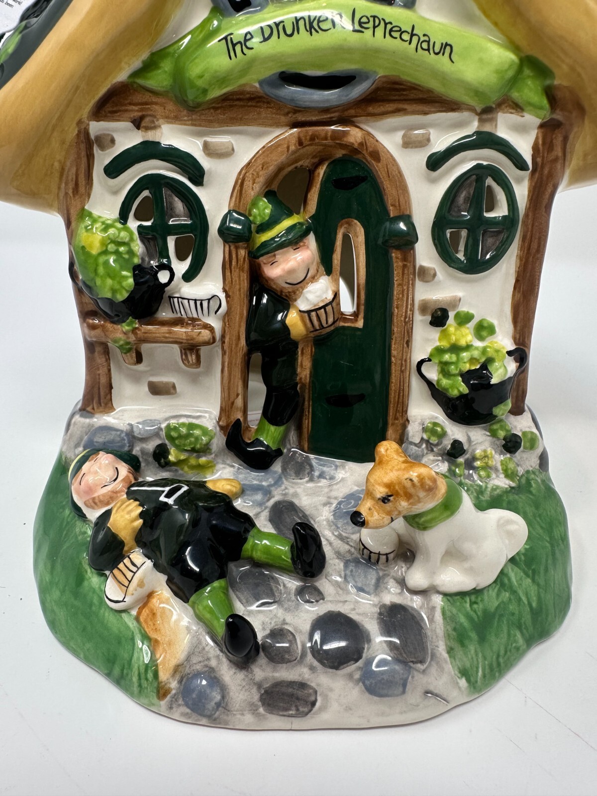 Blue Sky Clayworks The Drunken Leprechaun Village House, St. Patrick’s Day, NEW