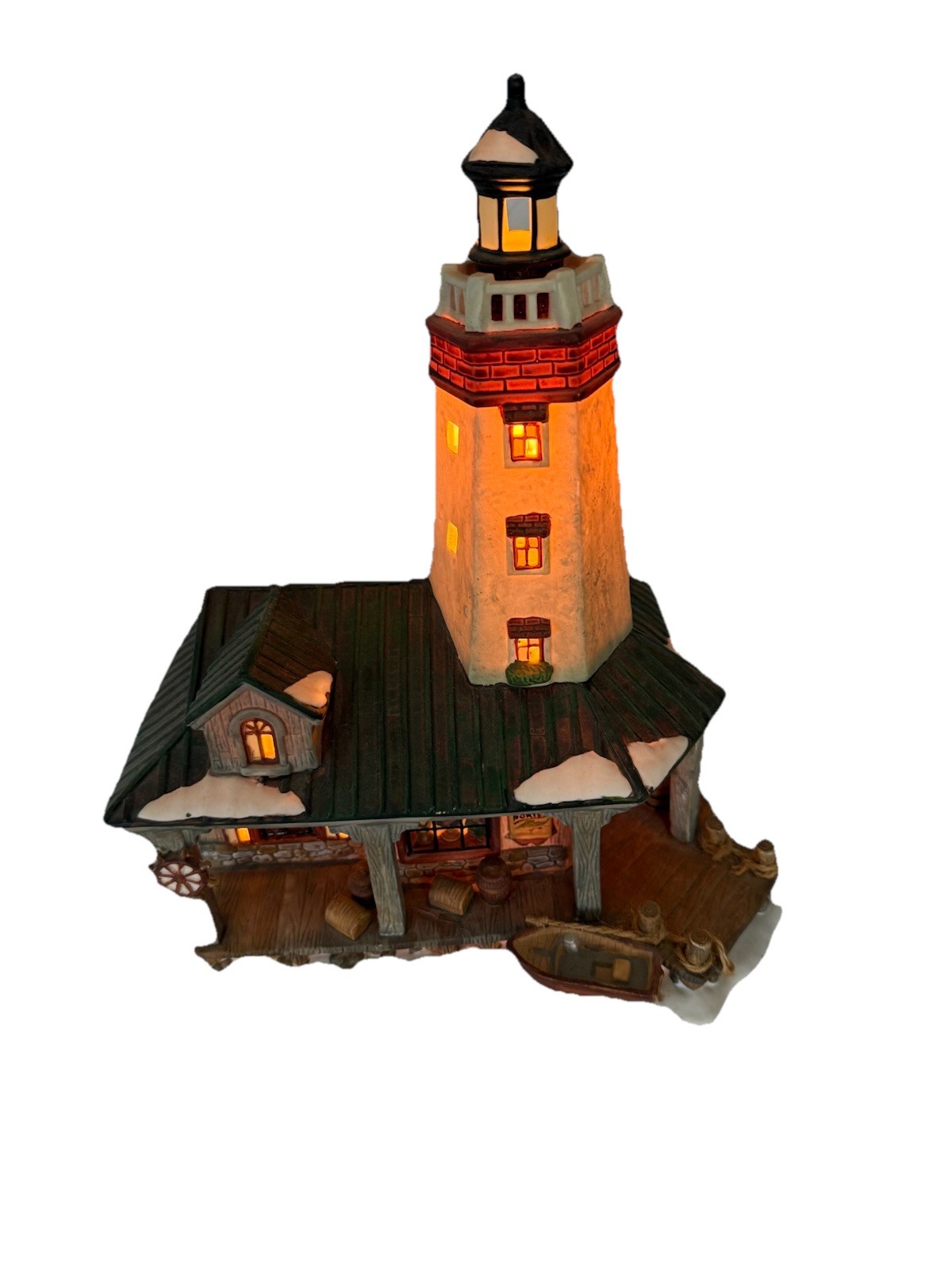2000 Santa’s Workbench Lighthouse Collection Porcelain Lighted