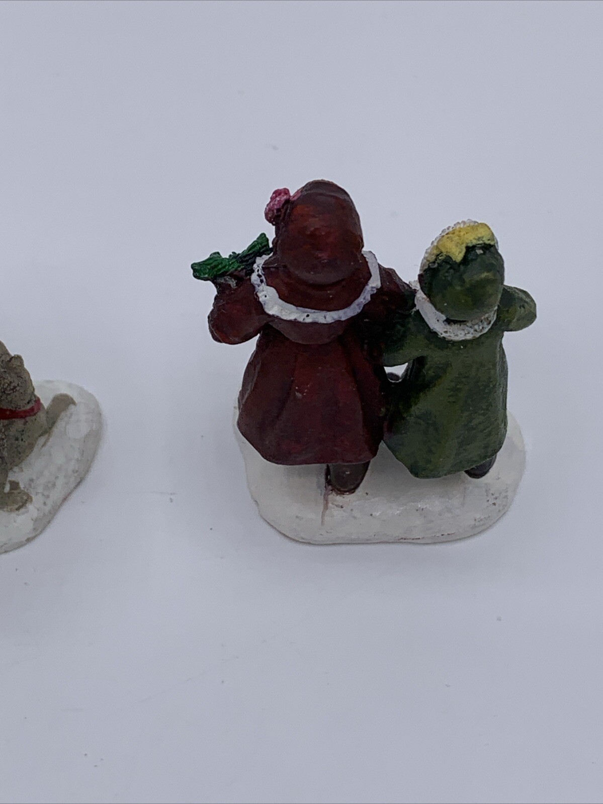 Lot of 3 Unbranded Christmas Village Figurines Tallest is 2.5 inches