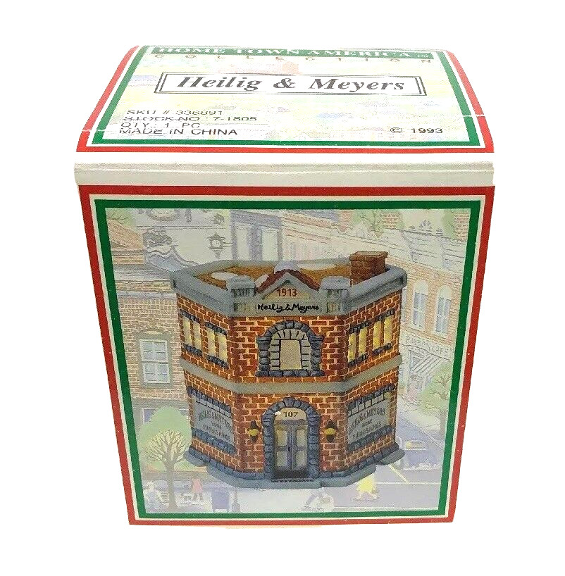 Helig & Meyers Furniture Home Town America Ceramic Christmas Village 1993 NOS