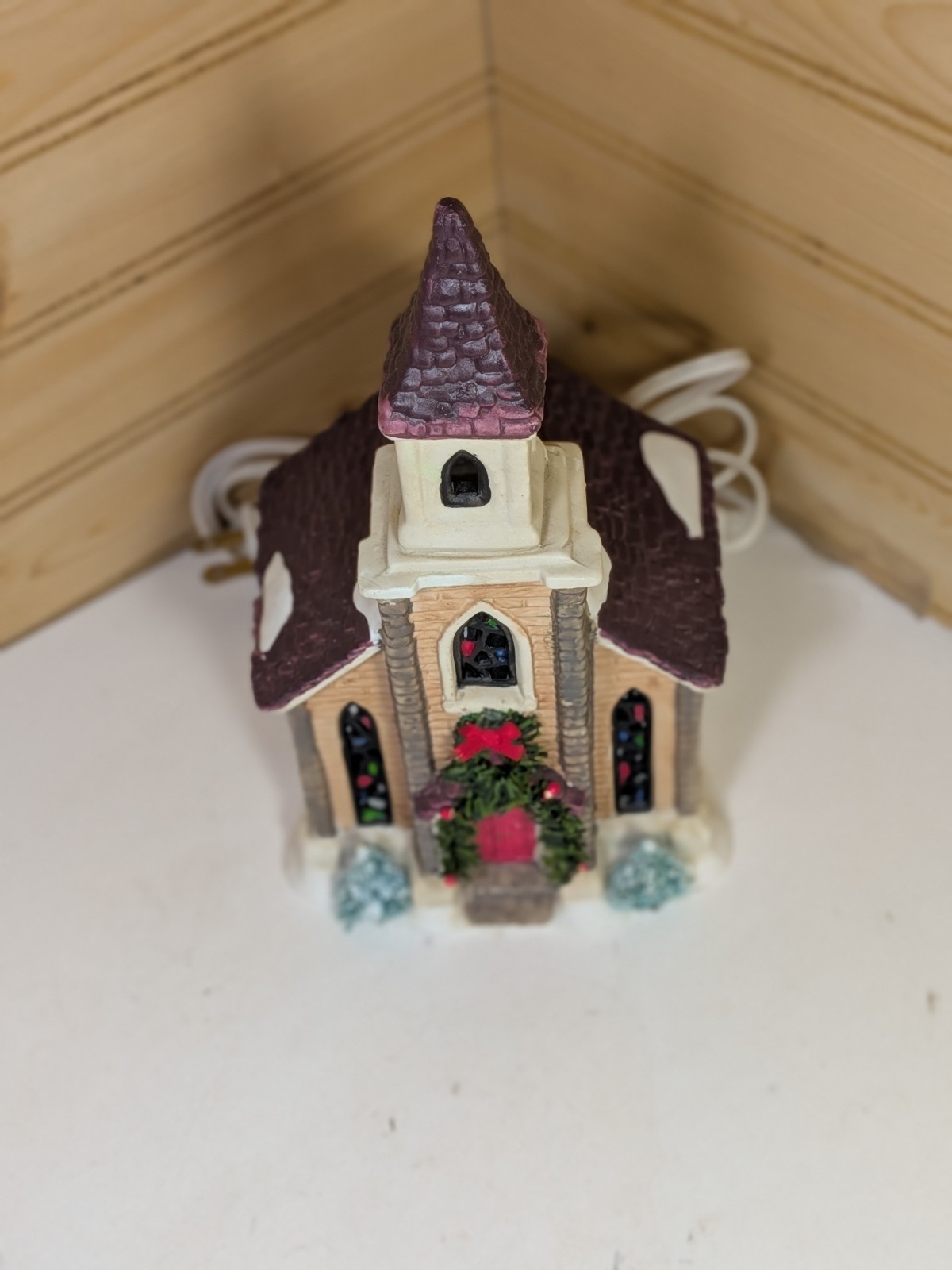 Vintage 1994 Lighted Christmas Village Church Seasonal Specialties Co. Tested