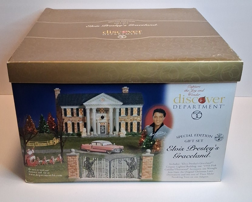 Department Dept 56 Special Ed. Elvis Presley Graceland Mansion Complete Cadillac