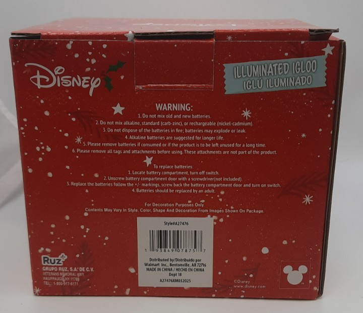 RUZ Disney Mickey Mouse Pluto Illuminated Igloo NEW IN BOX