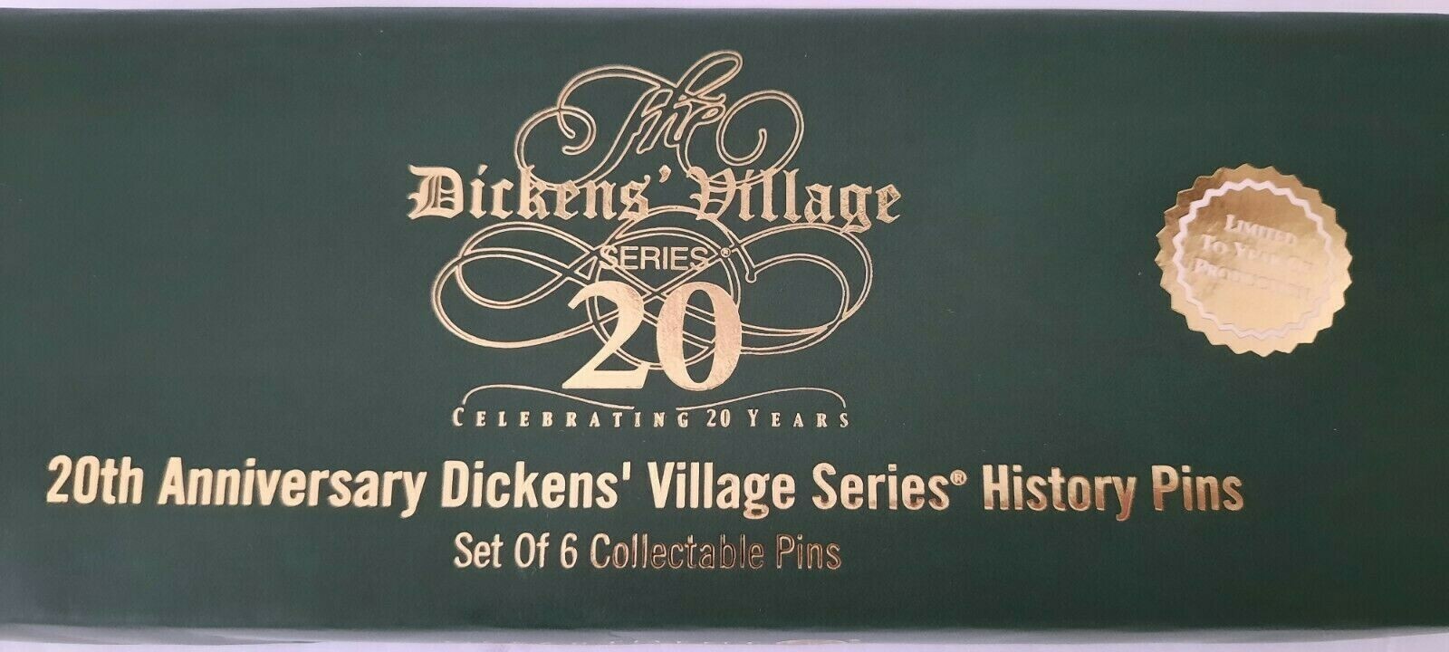 Dickens’ Village 20th Anniversary Series History Pins Set Of 6 Dept. 56 2003 New