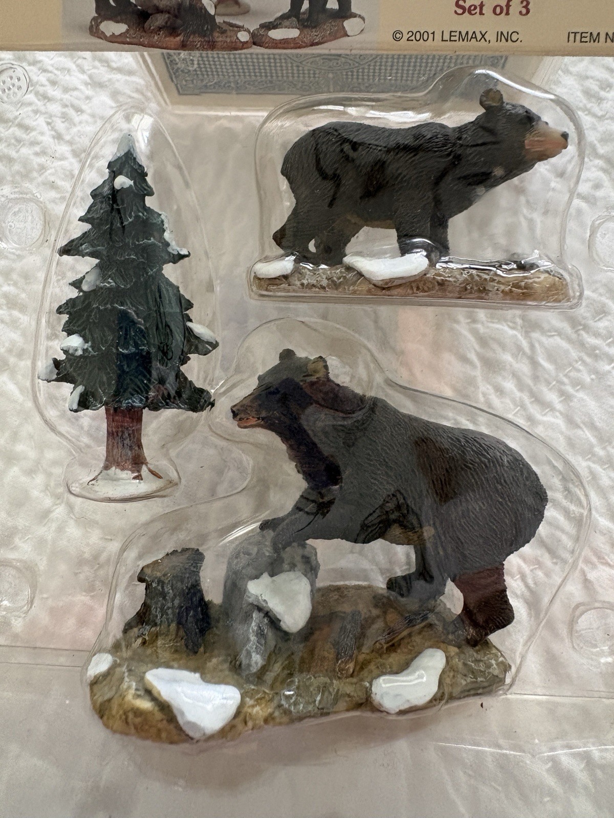 New! Lemax Village Train Scenery Nature Accents Papa Bear with Cub Evergreen