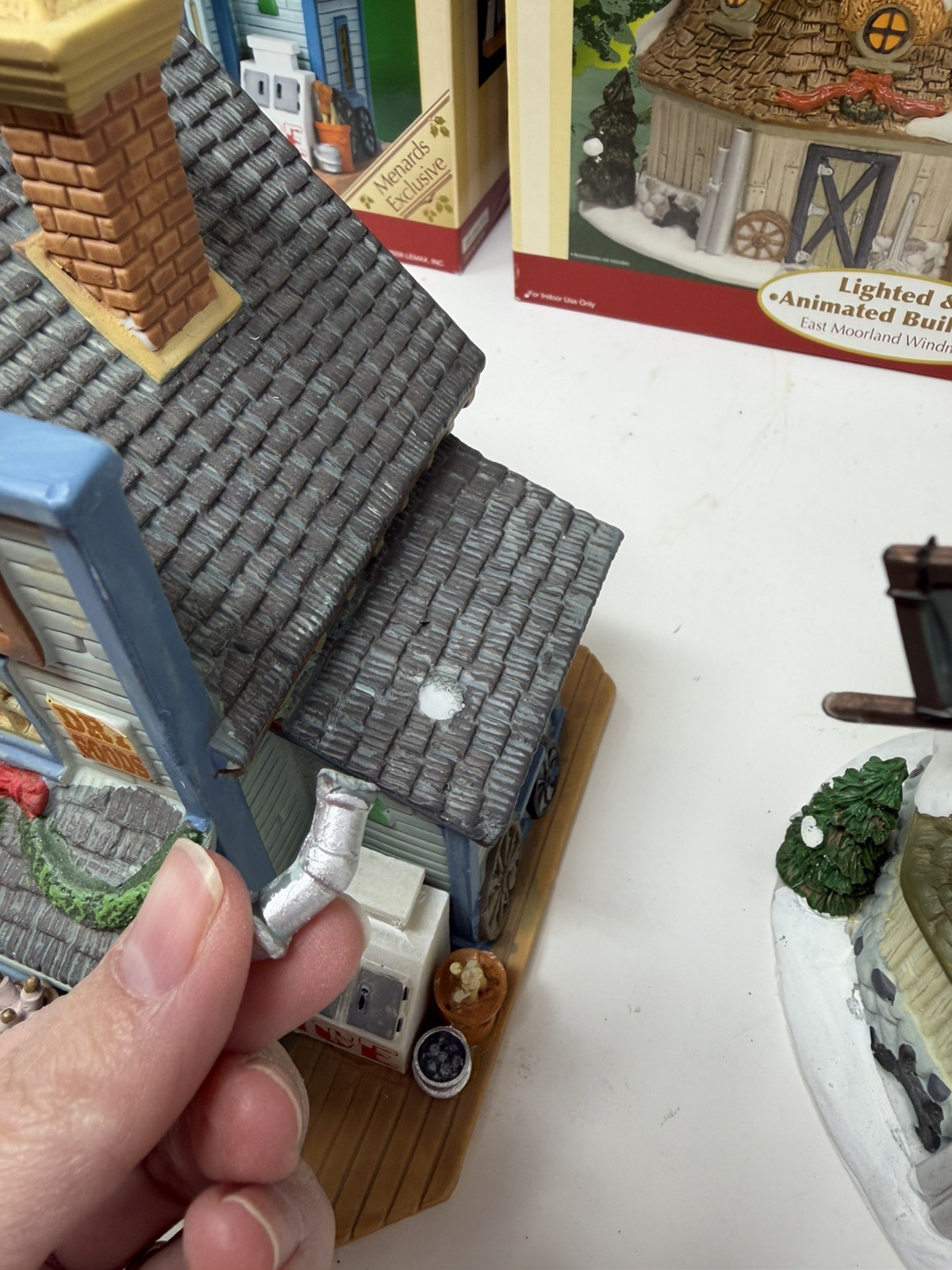 Lot Of 3 Lemax Christmas Village Buildings Menards General Store Windmill