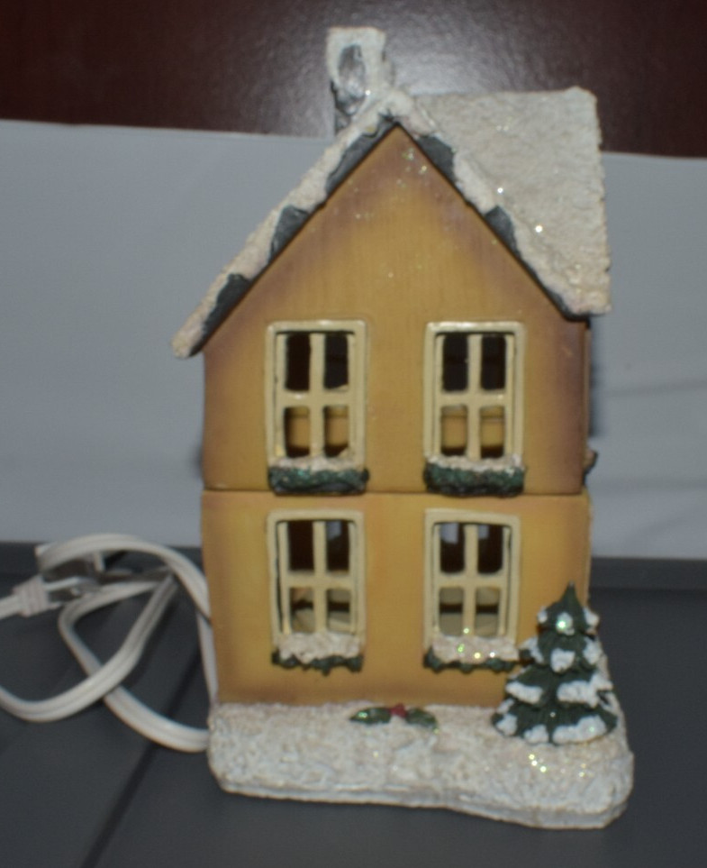 Christmas Village Ceramic House Two-Floor w/ Plate Warmer Inside- Electric Wired