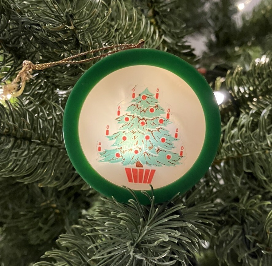 Vintage DRUM Christmas Tree Light Cover ORNAMENT 2.5” 1970s