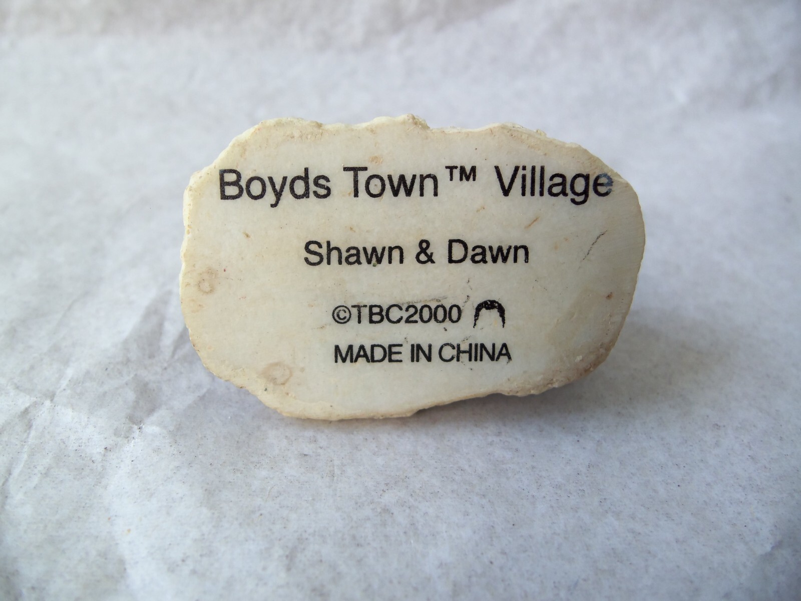 Boyds Town Village Accessory Shawn & Dawn! 2000! SMALLER! SLEDDING BEARS!