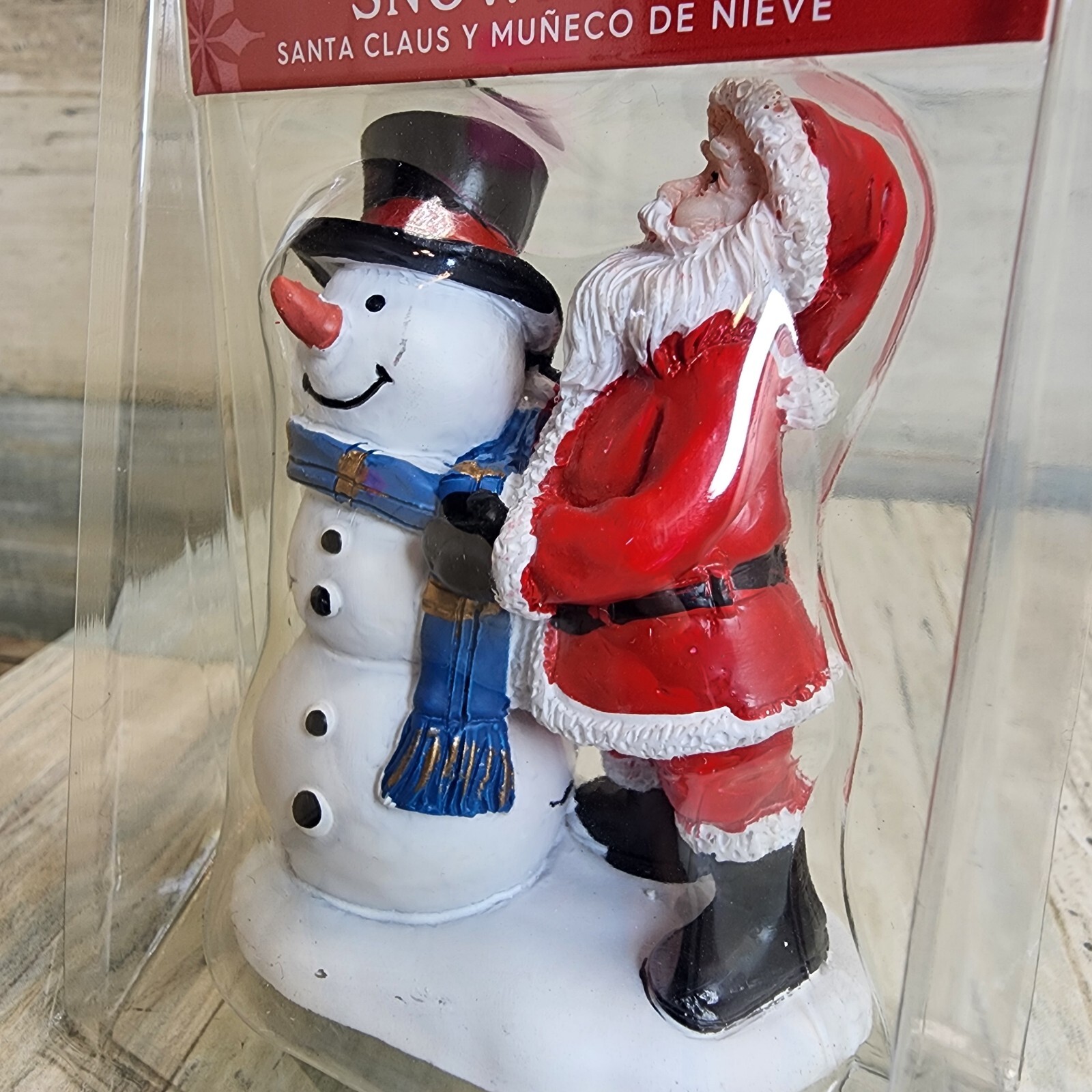 Holiday Time Christmas Village Accessory Santa & Snowman