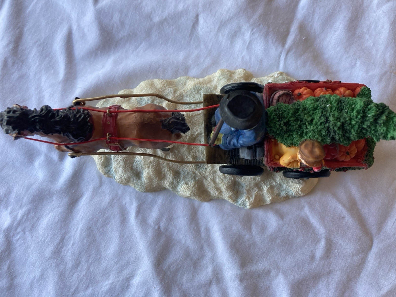 Trim A Home Village Scene Horse Carriage Christmas Tree Vintage Kmart Decoration