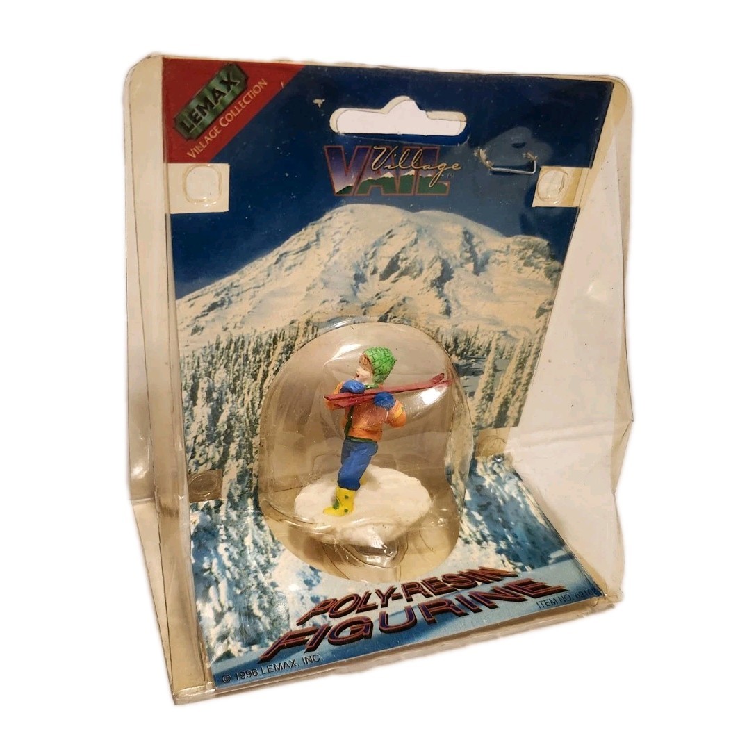 Lemax Vail Village Skier 2.5 Inch Poly Resin Christmas Village Figurine 1996