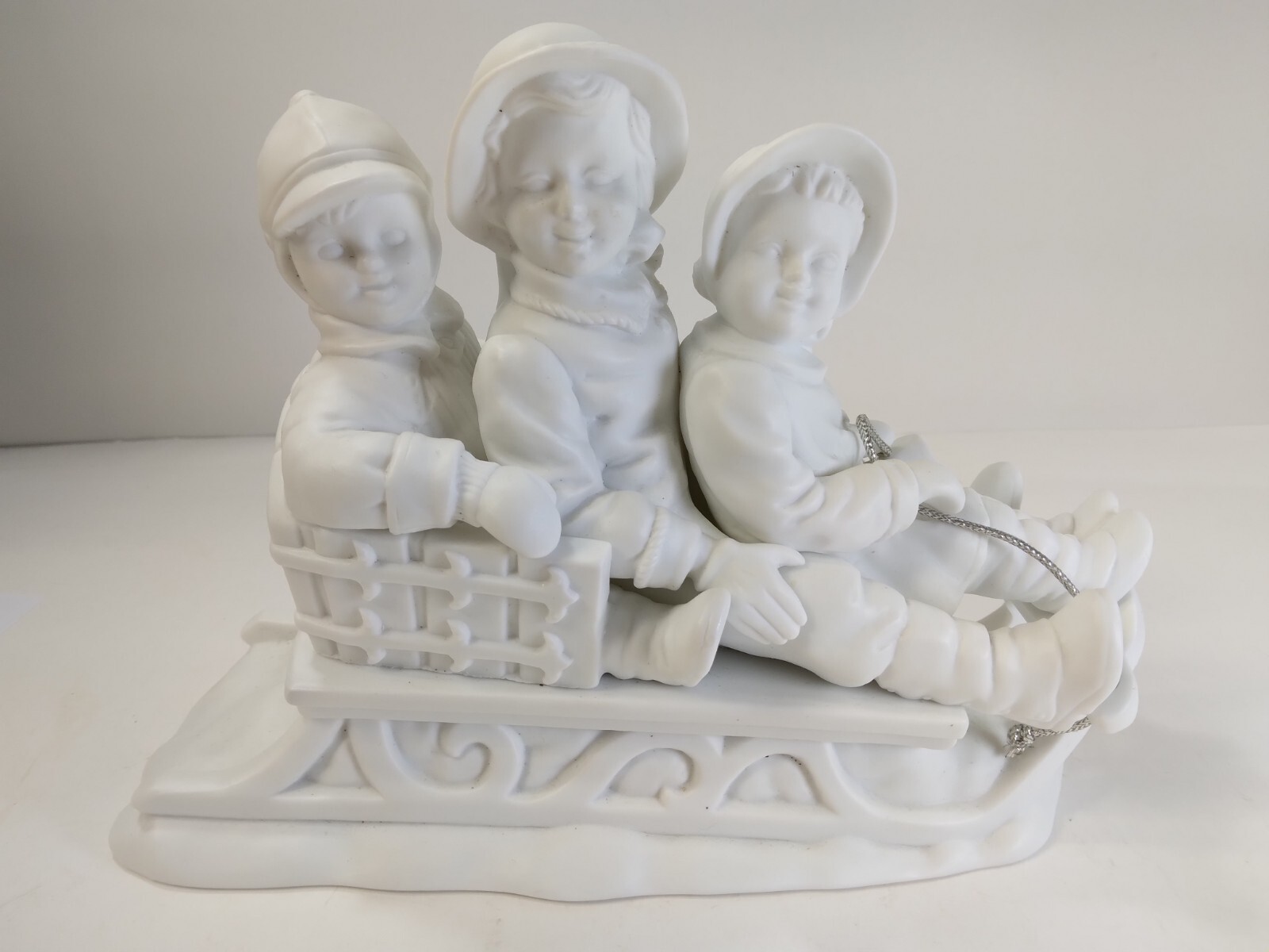 Dept 56 Christmas Winter Silhouette Sledding In The Snow White Figurine 78492