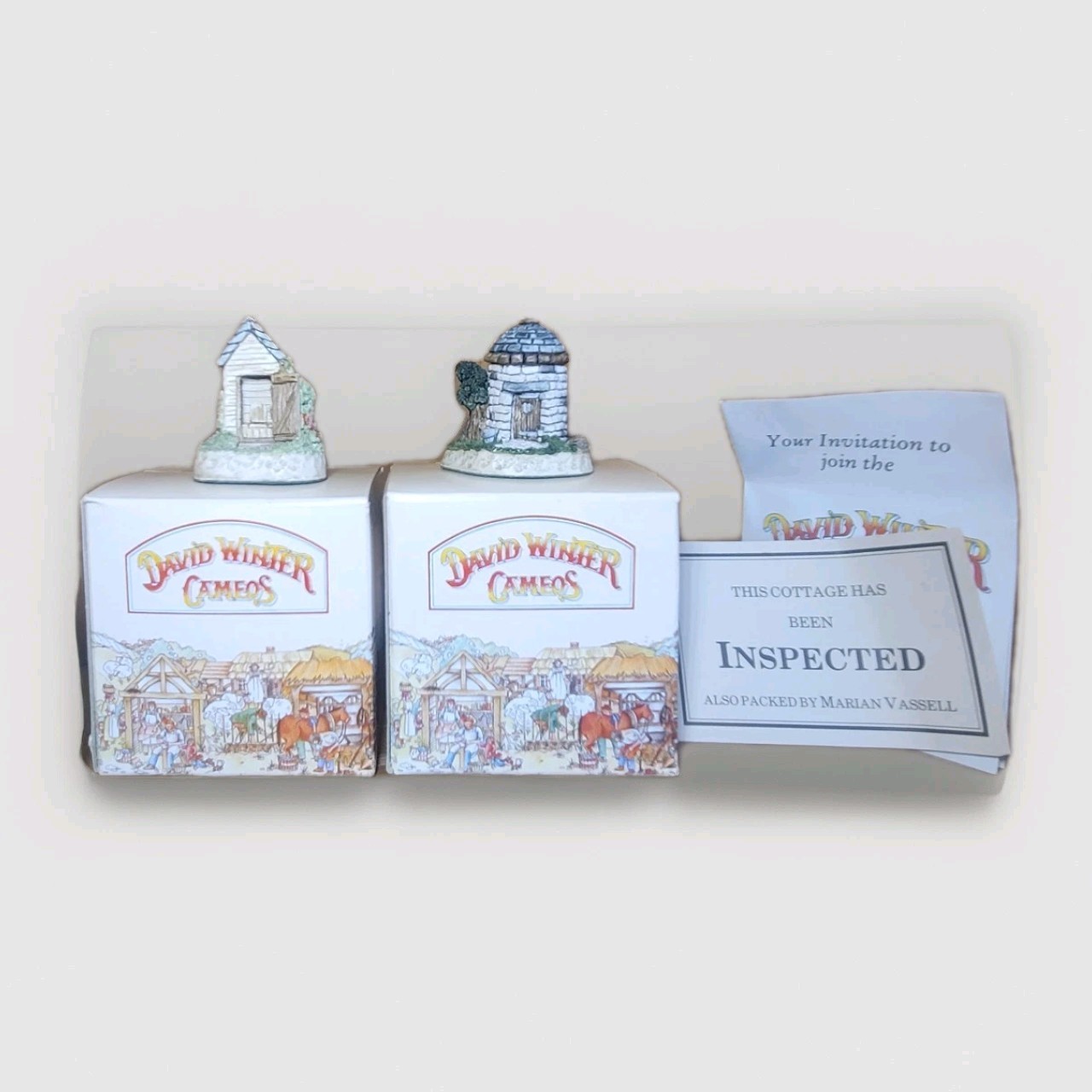 David Winter Cameos 1991 The Privy & One Man Jail Vintage Retired Miniatures
