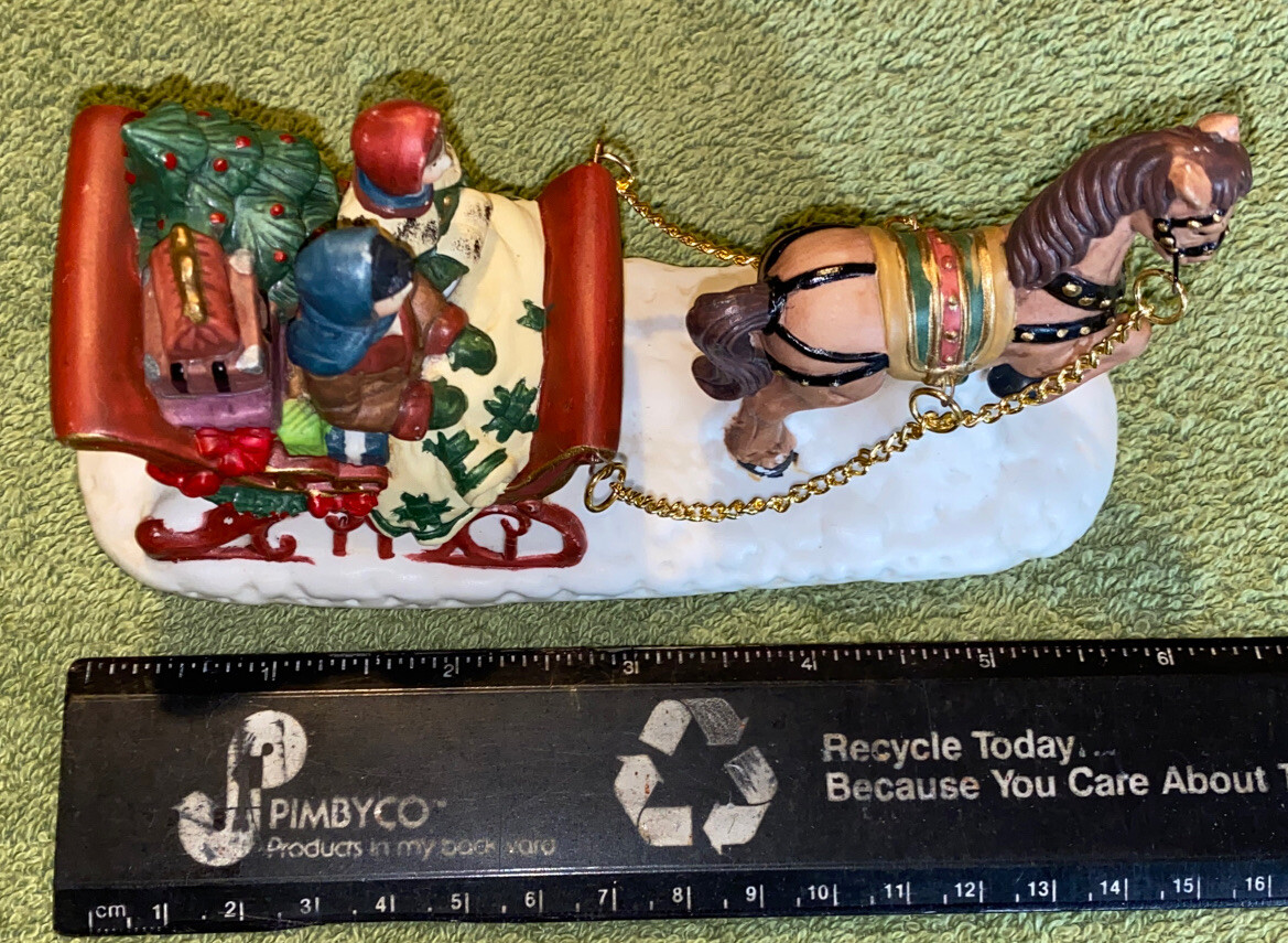 Vtg Christmas Village Accessory – Horse Drawn Carriage