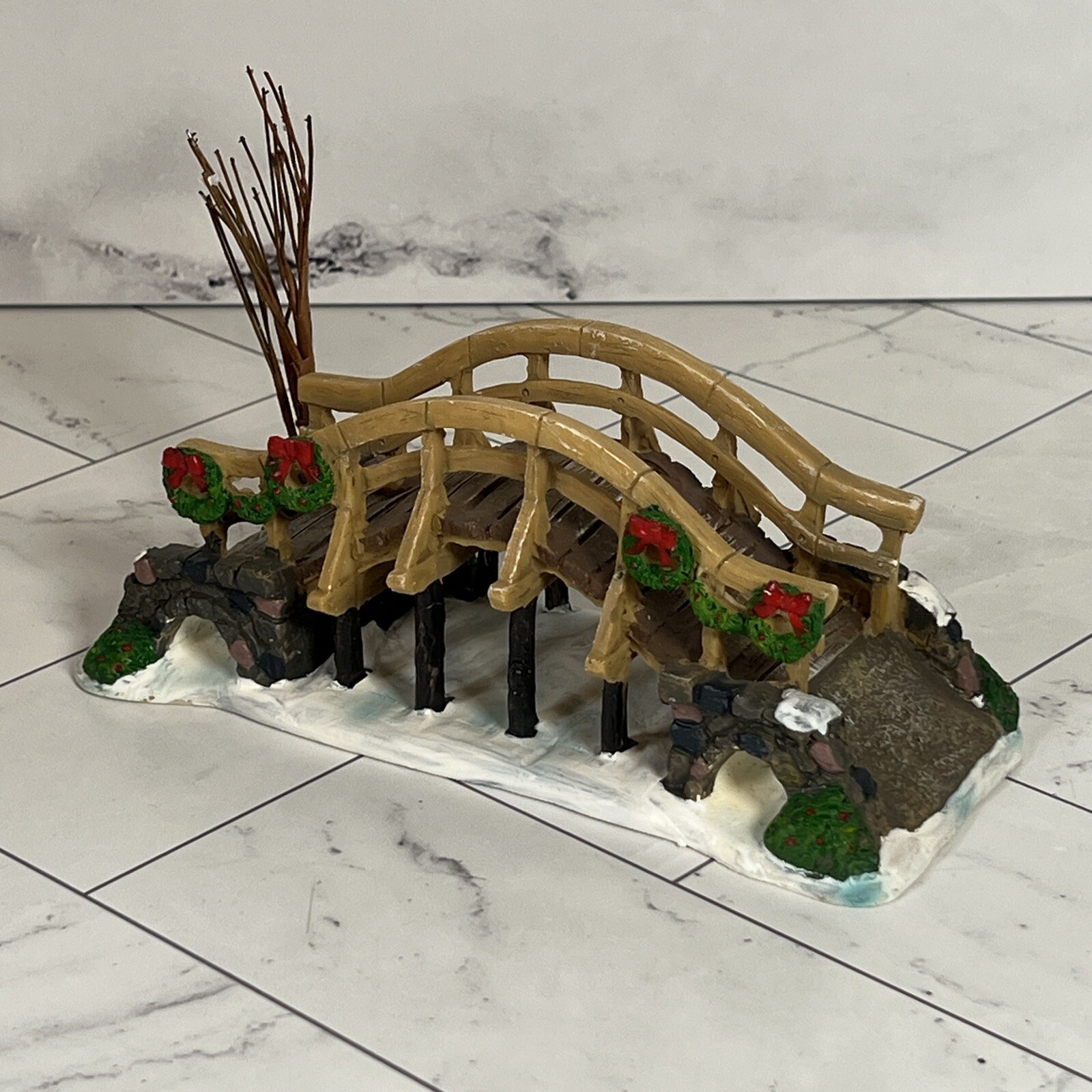 Home Accents Holiday Canterbury Lane Bridge In The Snow w/Box