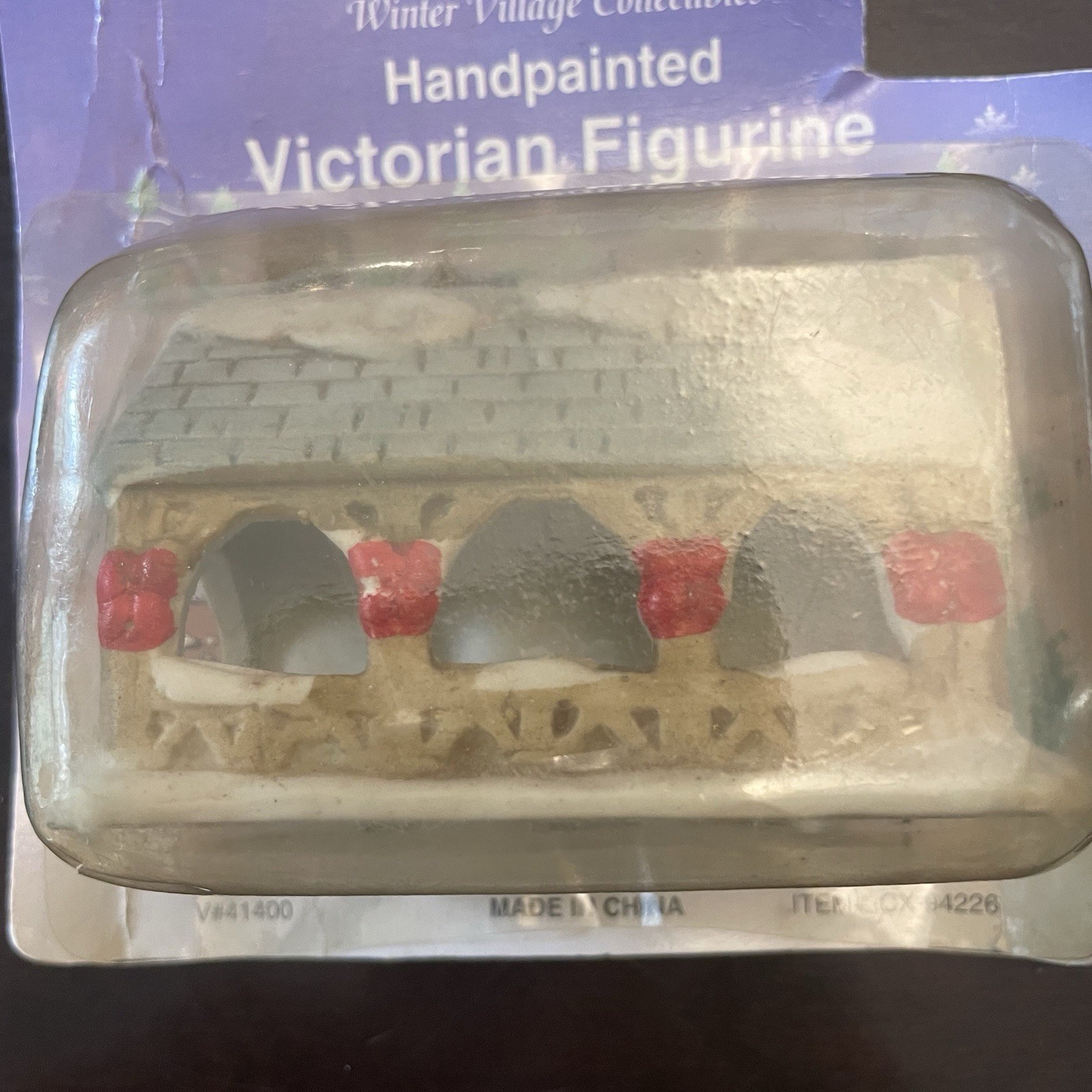 Vtg Winter Village Collectibles Covered Bridge Handpainted Victorian Figurine