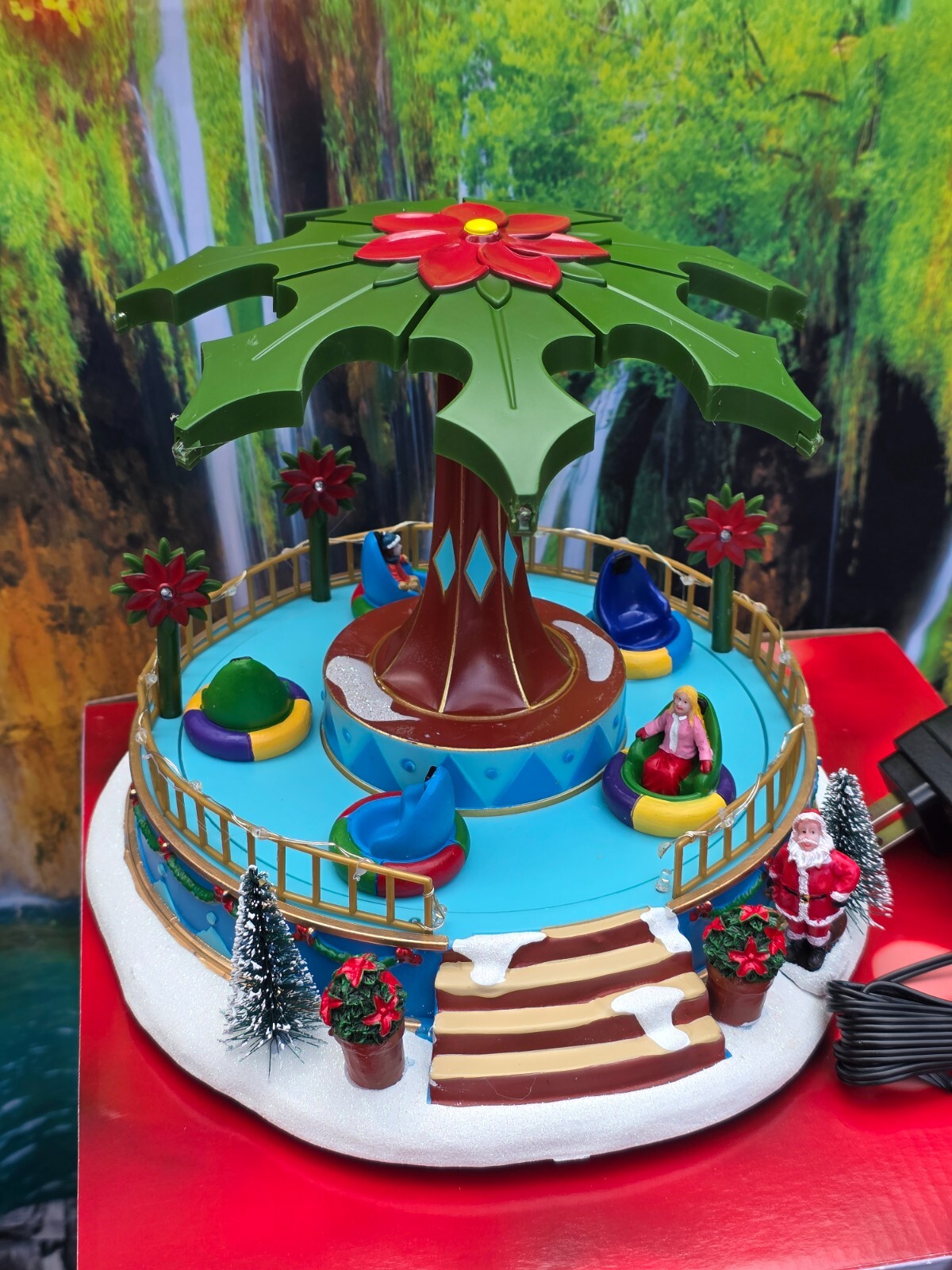 New St Nicholas Square Christmas Animated Village Amusement park musical lighted