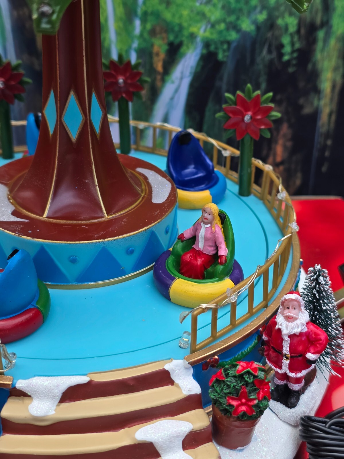 New St Nicholas Square Christmas Animated Village Amusement park musical lighted