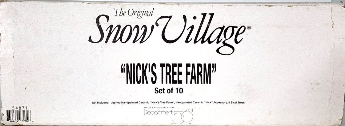 Dept 56 Snow Village Nicks Tree Farm Set 10 #54871 Christmas Village