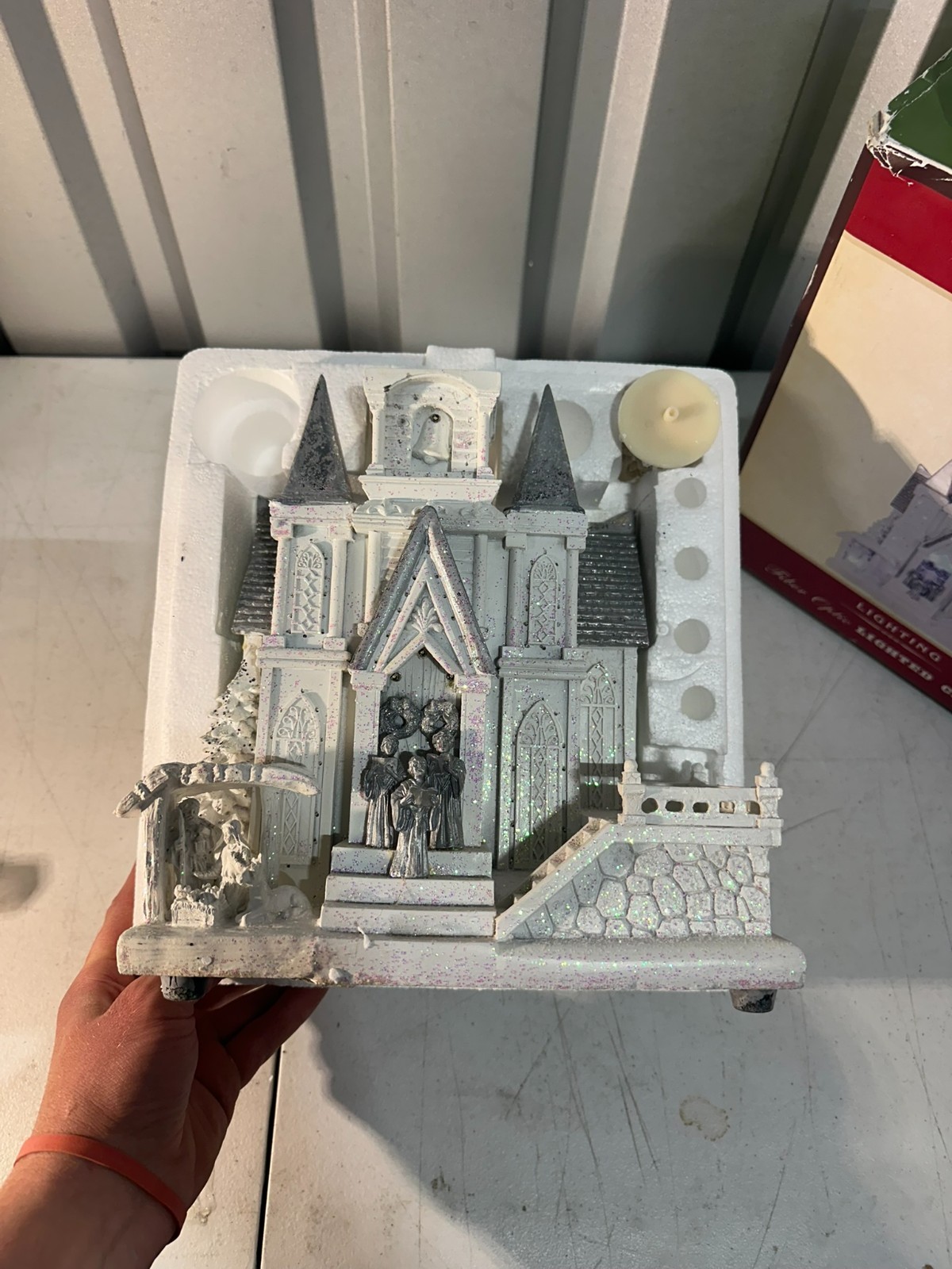 Season of Glory Fiber Optic Lighted Church Christmas Village Nativity Boxed