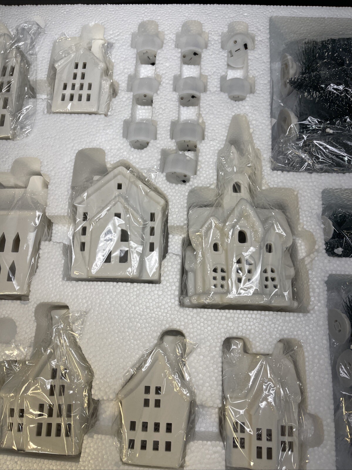 Bee & Willow Porcelain LED Winter Village 31 Pcs Lighted Christmas Table Display