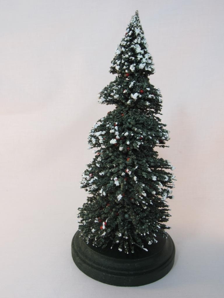 *Brush Tree Train, RR, Mini Dollhouse, Village, Creche Scene Flocked, Berries 9″