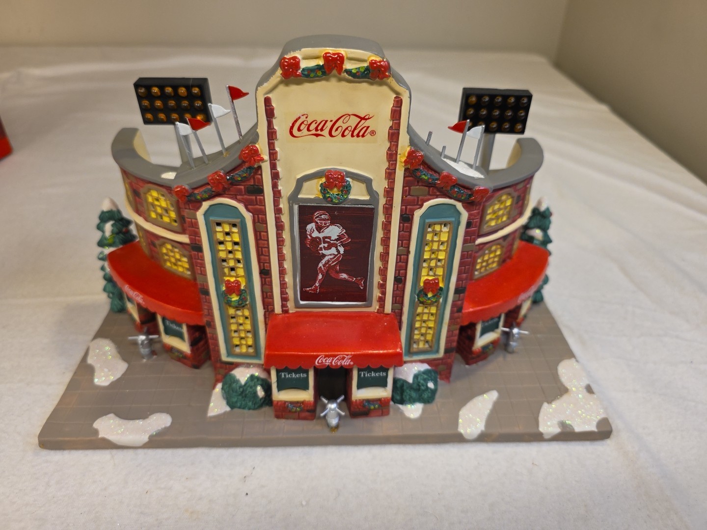 Coca Cola Main Street Collection 2007 Lighted Baseball Football Stadium W/ BOX
