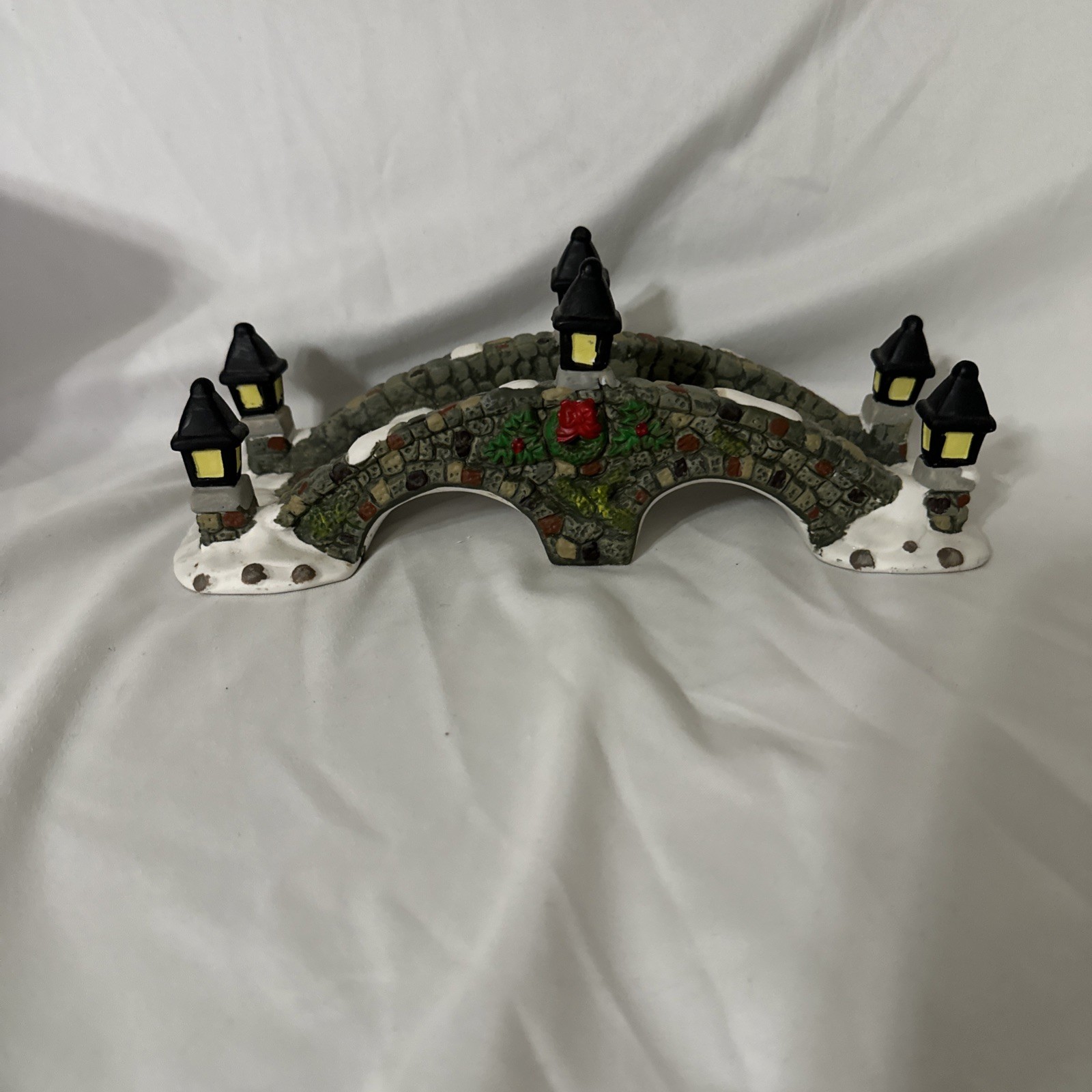 Christmas Village Bridge Lights Accessories Covered Bridge Ice Enchanted Forest