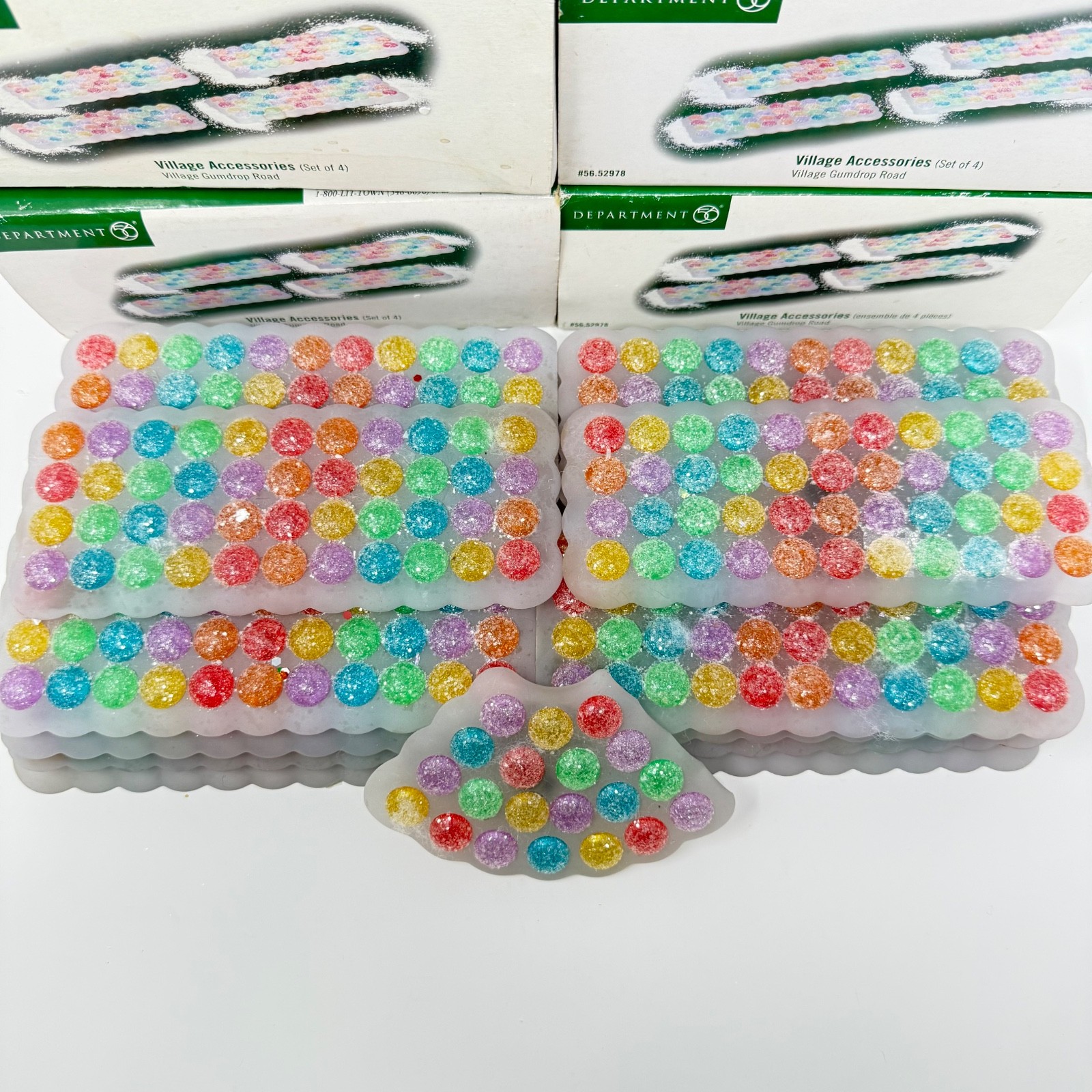 Department 56 Village Accessories “Gumdrop Road” Lot 18 Straight Pieces In Boxes