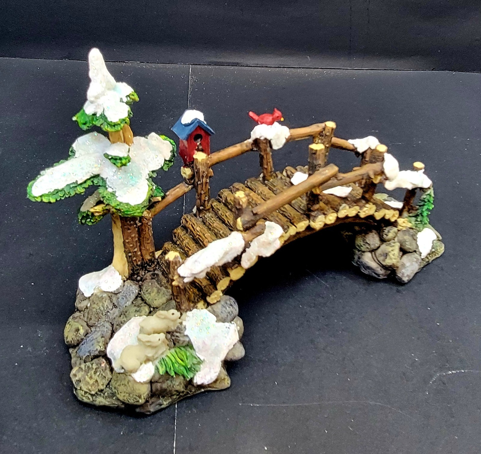 Vintage Santa’s Workbench Resin Log Bridge BNIB
