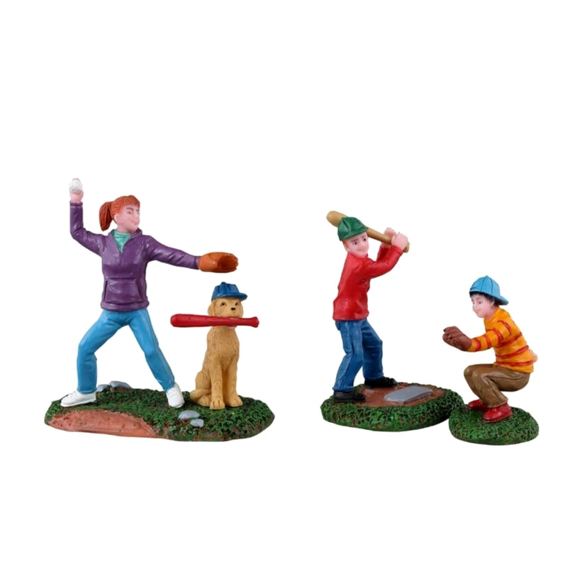Lemax BASEBALL PRACTICE Set of 3 # 32206 Christmas Village Figurines 2023 NEW