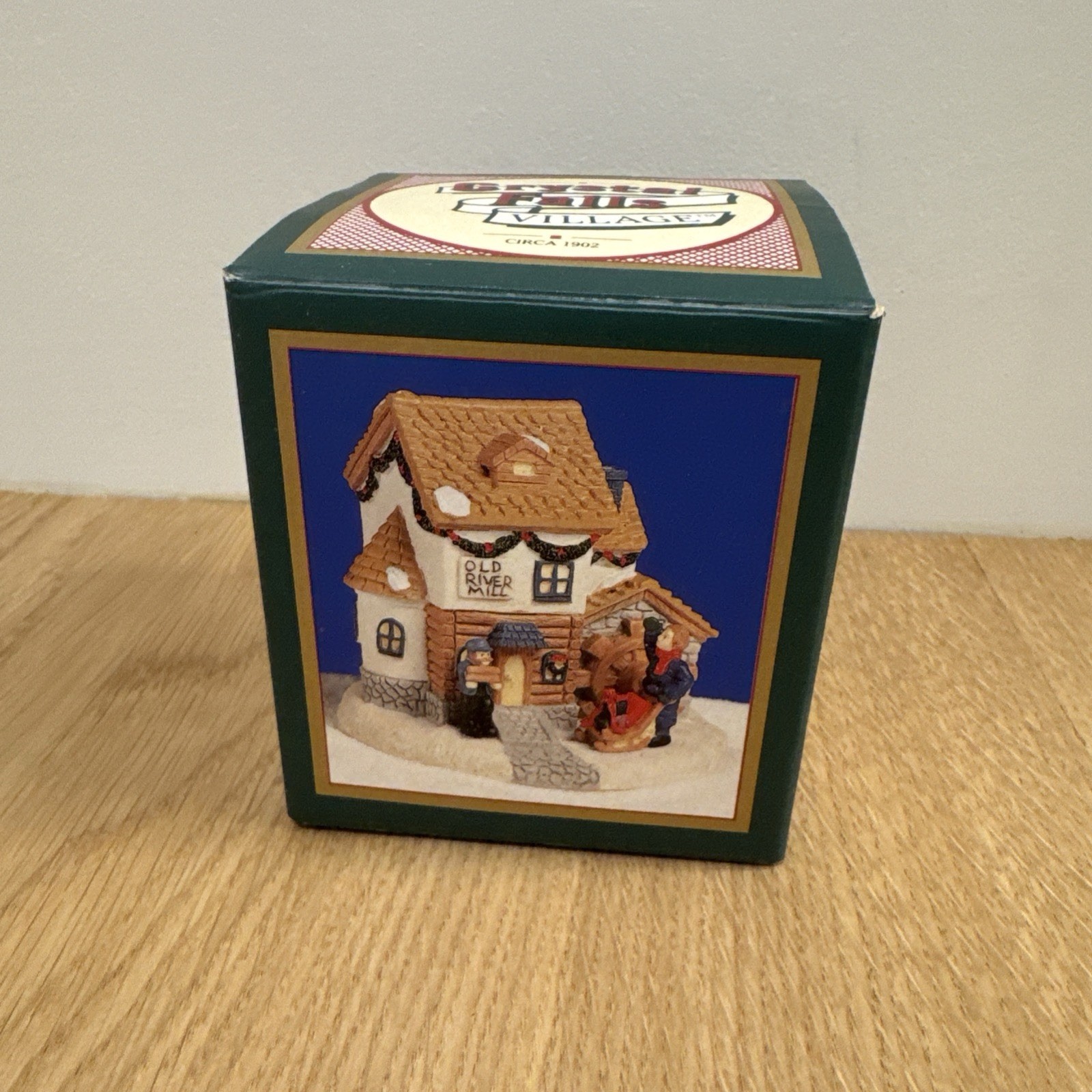 New Crystal Falls Village Old River Mill Miniature Christmas 1994