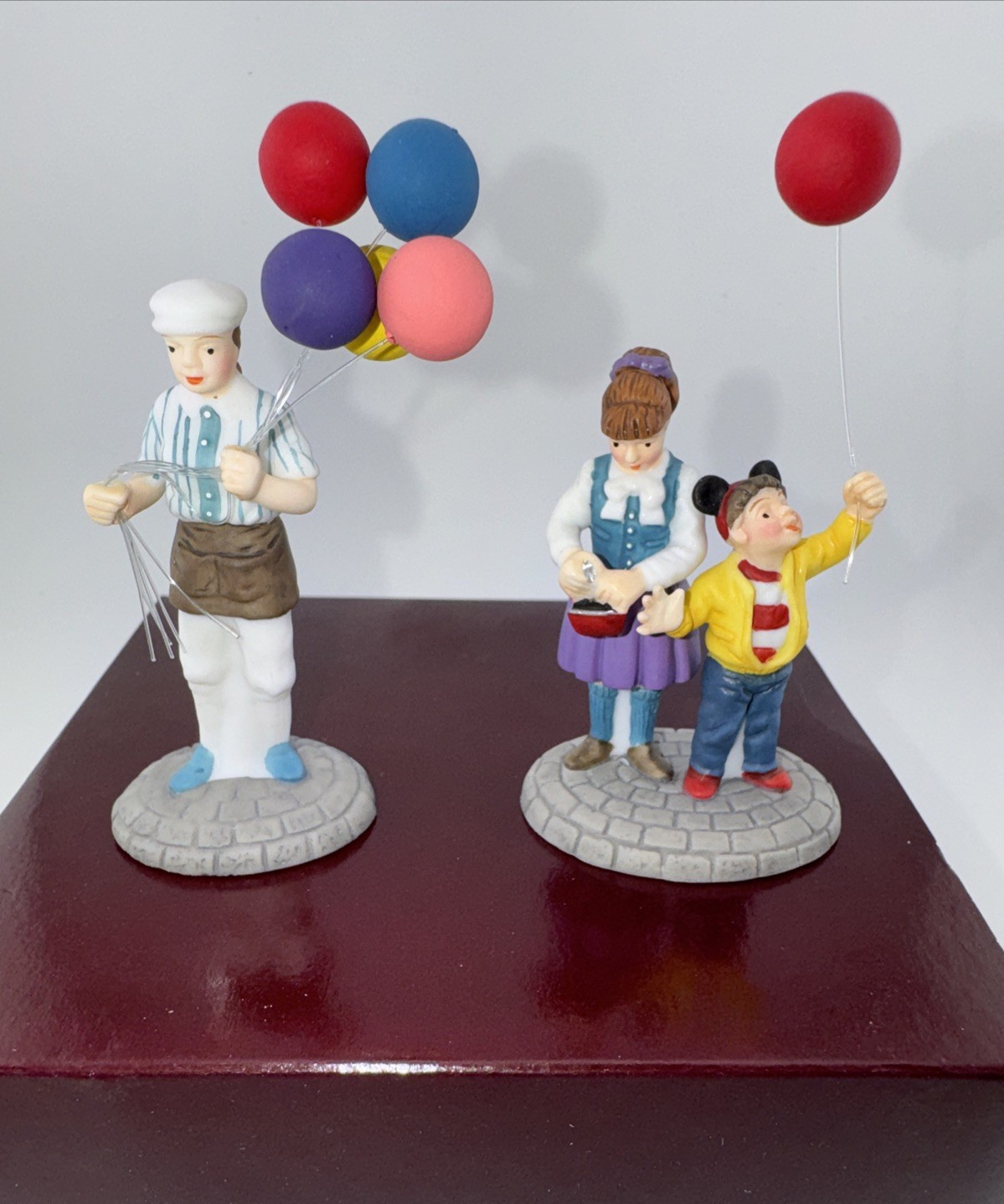 Department 56 Balloon Seller Disney Parks Village Series Set of 2 Handpainted