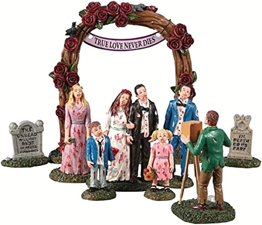 Lemax 23587 ZOMBIE WEDDING PARTY Set Spooky Town Table Accent Halloween Piece I