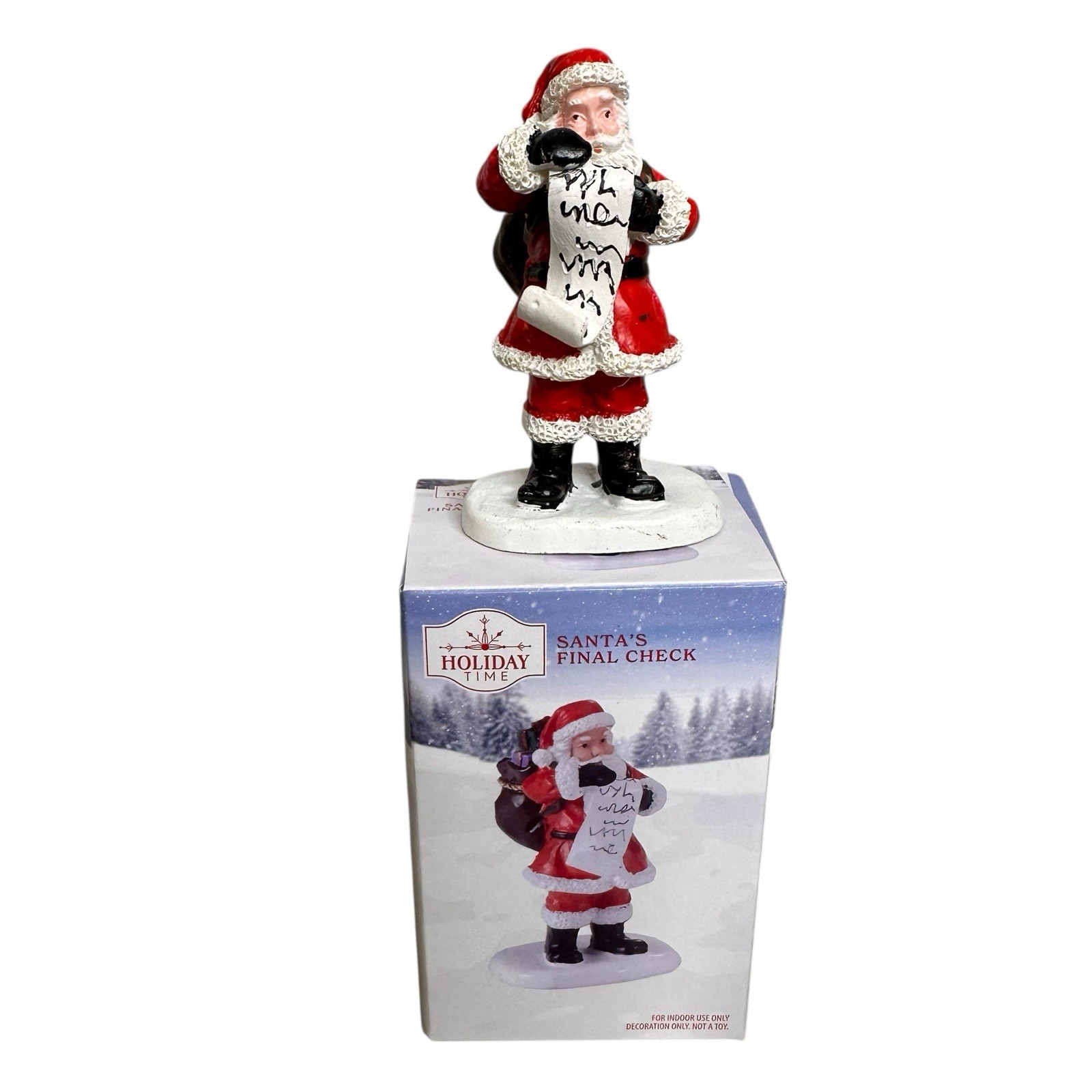 Holiday Time 2025 Santa’s Final Check Christmas Village Figure New